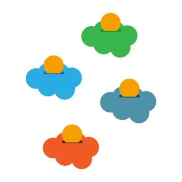 Cloud saving icon. Icon Set Stock Illustration