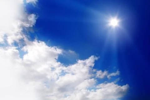 Cloud scape and sunshine with blue sky background Stock Photos