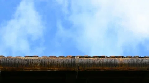 Cloud scape with eaves in foreground. Stock Footage 51646160
