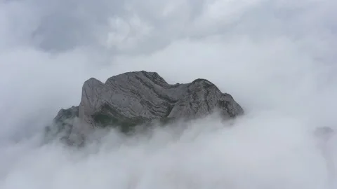 Cloud scape in mountain range of Schaefler Stock Footage 137916317
