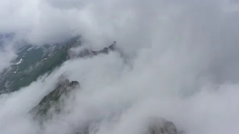 Cloud scape in mountain range of Schaefler Stock Footage 137916354