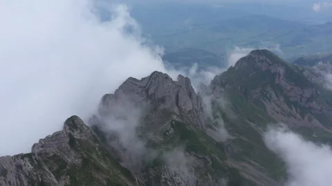Cloud scape in mountain range of Schaefler Stock Footage 137916819