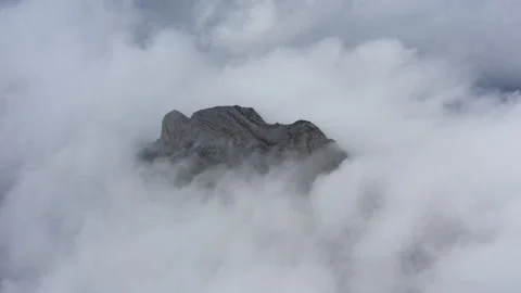Cloud scape in mountain range of Schaefler Stock Footage 137917261