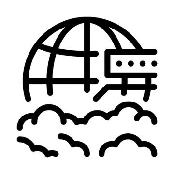 Cloud science icon vector outline illustration Stock Illustration