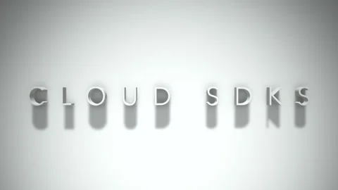 Cloud sdks 3D title animation with shadows on a white background Stock Footage 297007094