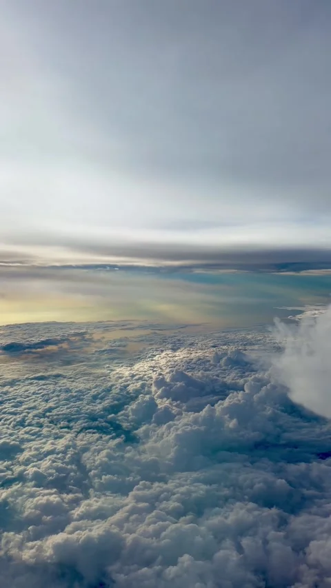 Cloud Sea from Airplane Window Stock Footage 341080450