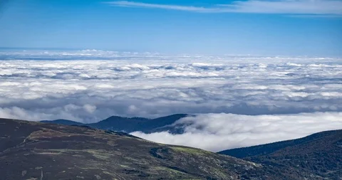 Cloud sea from the Madres pass Video stock 99291626