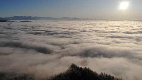 Cloud of sea with mountain view Stock Footage 122248886