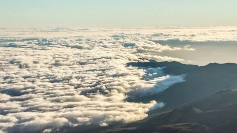 Cloud sea in the national park of Teide Stock Footage 83663579