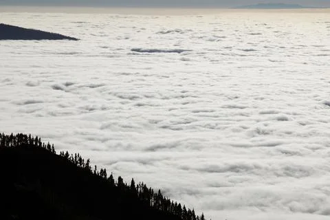 Cloud sea from Teide slopes Stock Photos