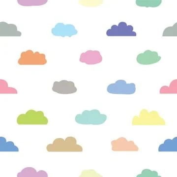 Cloud seamless pattern background icon. Stock Illustration