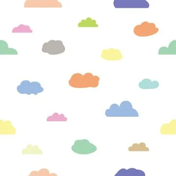 Cloud seamless pattern background icon. Stock Illustration