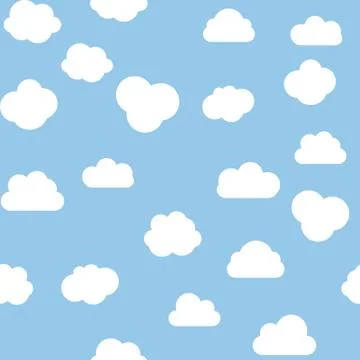 Cloud Seamless Pattern blue background. Vector Illustration EPS10 스톡 일러스트