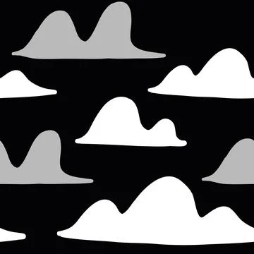 Cloud seamless pattern in cartoon flat style Stock Illustration