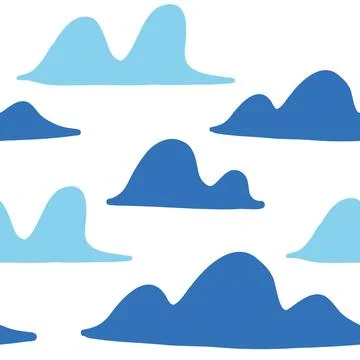Cloud seamless pattern in cartoon flat style Stock Illustration