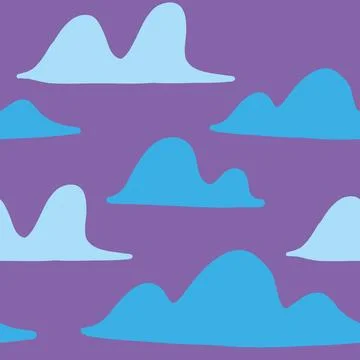 Cloud seamless pattern in cartoon flat style Stock Illustration