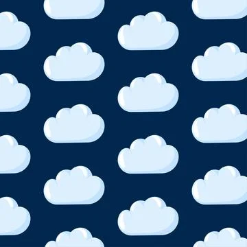 Cloud seamless pattern in cartoon style. Background for child room, package Stock Illustration