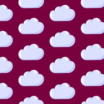 Cloud seamless pattern in cartoon style. Background for child room, package イラスト素材