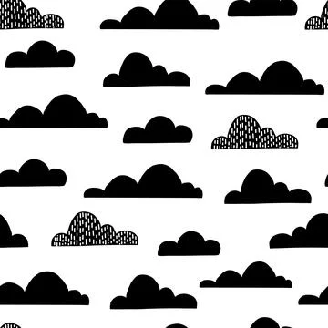 Cloud seamless pattern for children nurcery room. Vector funny child sky print Stockillustratie