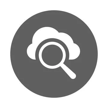 Cloud, search icon. Gray vector graphics. Stock Illustration