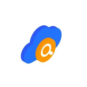 Cloud search icon, isometric design Stockillustratie