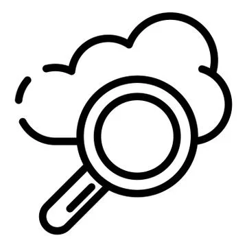 Cloud search icon, outline style Stockillustratie
