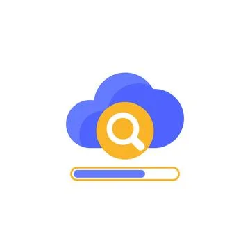 Cloud search icon with a progress bar Stockillustratie