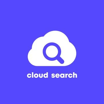 Cloud search icon for web and apps Illustrazione stock