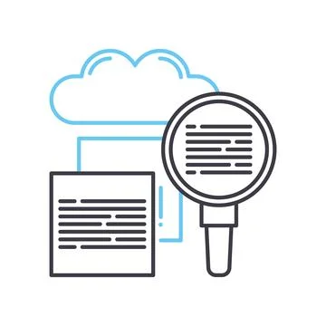 Cloud search line icon, outline symbol, vector illustration, concept sign 스톡 일러스트