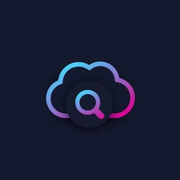 Cloud search logo design, vector Stock Illustration