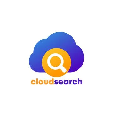 Cloud search logo icon on white, vector Illustrazione stock