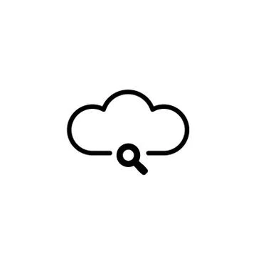 Cloud, Search, Research Flat Color Icon. Vector icon banner Template Illustrazione stock