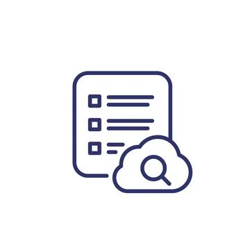 Cloud search results line icon イラスト素材