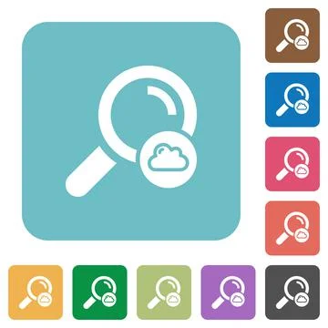 Cloud search rounded square flat icons 스톡 일러스트