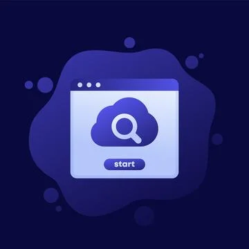 Cloud search service, vector design Stock Illustration