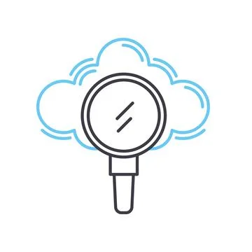Cloud search technology line icon, outline symbol, vector illustration, concept Stock Illustration