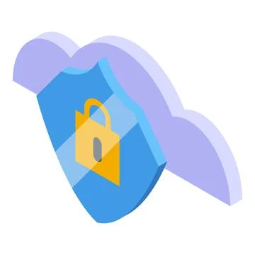 Cloud secured money icon isometric vector. Online business イラスト素材