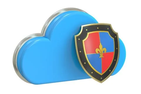 Cloud security, 3D rendering Stock Illustration