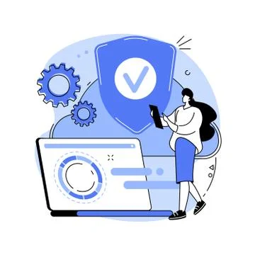 Cloud security abstract concept vector illustration. Stock Illustration