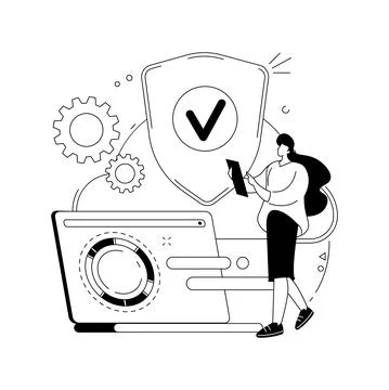 Cloud security abstract concept vector illustration. Stock Illustration