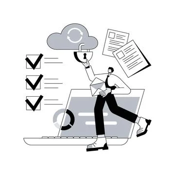 Cloud security abstract concept vector illustration. イラスト素材