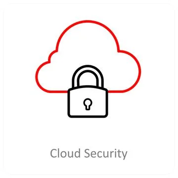 Cloud security and Big data icon concept Stockillustratie