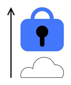 Cloud Security and Data Protection Concept Stock Illustration