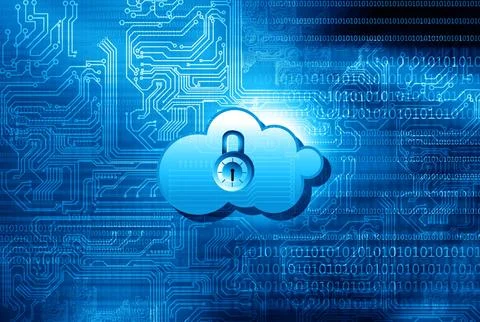 Cloud Security and Data Protection Technology Stock Illustration