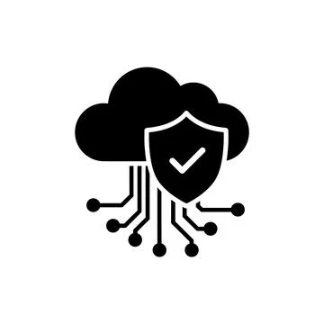 Cloud Security and Data Protection Shield Icon Stockillustratie