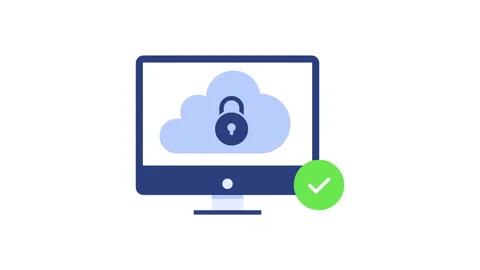Cloud Security and desktop. Stock Footage 244668851