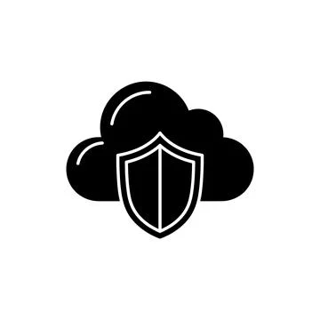 Cloud Security and Shield Protection Icon Stock Illustration