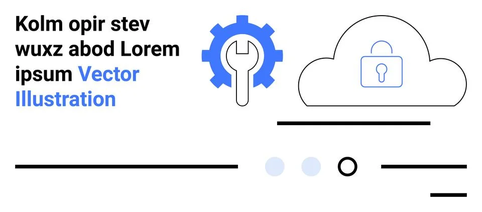 Cloud Security and Technical Services with Secure Data Storage Concept Stock Illustration