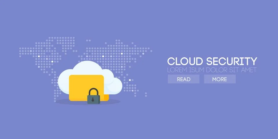 Cloud security banner concept. Vector Stockillustratie