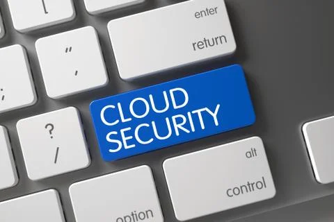 Cloud Security Button. 3D Illustration Stock Illustration